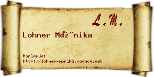 Lohner Mónika névjegykártya